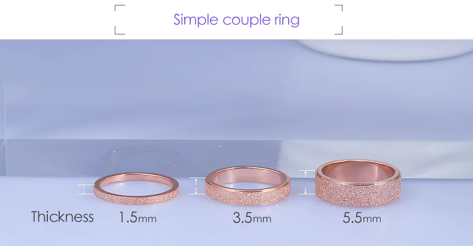 X& P модный Шарм розовое золото матовый палец кольца для мужчин и женщин свадебные высокое качество кольцо из нержавеющей стали 316L ювелирные изделия никогда не выцветает