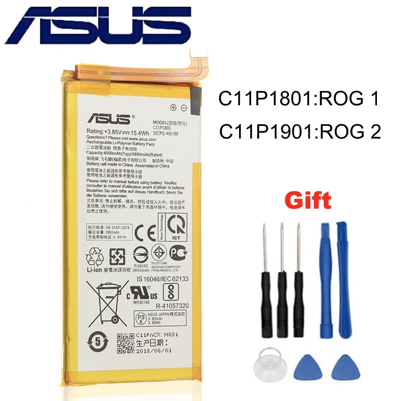 Аккумулятор ASUS C11P1801 4000 мАч для ROG 1 ZS600KL Z01QD батарея C11P1901 6000 Asus 2 ZS660KL I001DB игровой телефон +