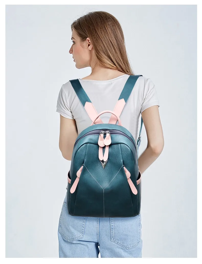 Модный женский рюкзак из мягкой кожи, школьные сумки для девочек-подростков, аккуратный студенческий женский рюкзак
