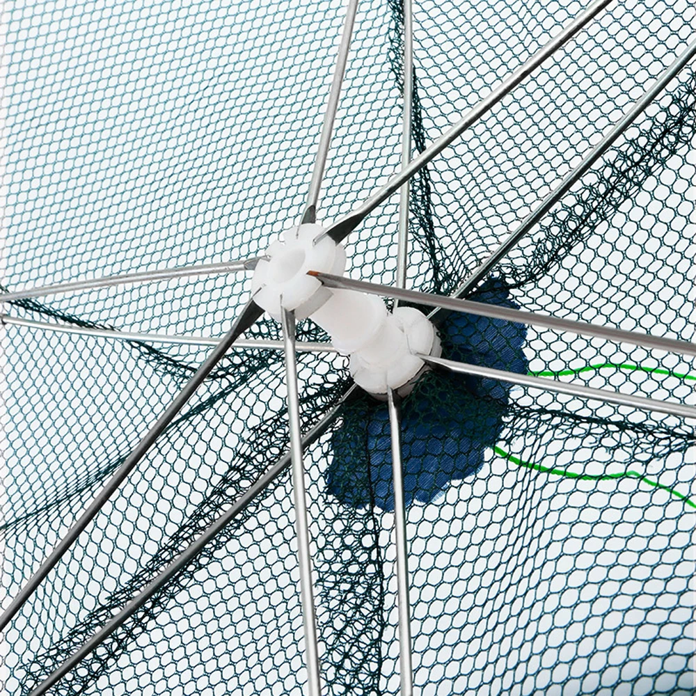 Folded Portable 20 Holes Fishing Net Network Casting Crayfish Catcher  Shrimp Minnow Crab Baits Trap Cages Mesh Fish Nets Tool