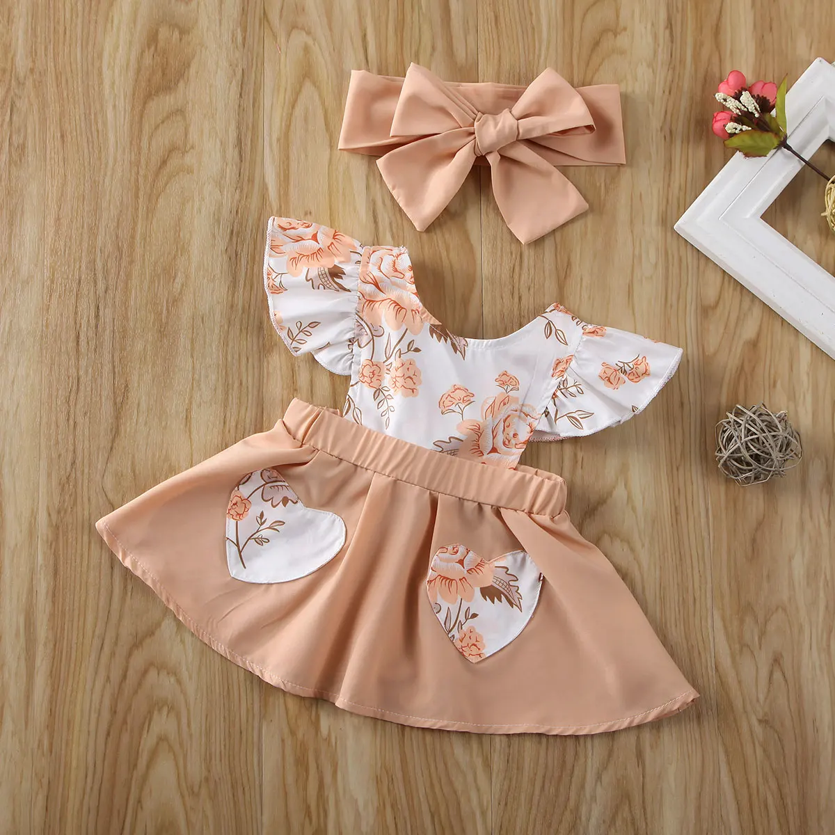 Pudcoco детское платье с цветочным рисунком для Одежда для маленьких девочек; Одежда для новорожденных с цветочным принтом и рюшами, Летнее мини-платье, сарафан, одежда
