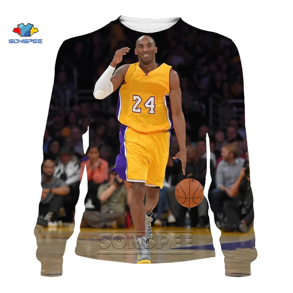 SONSPEE Коби Брайант Толстовка 3d принт звезды баскетбола Kobe Bryant Jersey с длинным