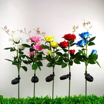 

Outdoor Led Solar Rose Lights Outdoor Landscape Lights Villa Garden Lights Outdoor 3 Rose Shape Led Lights