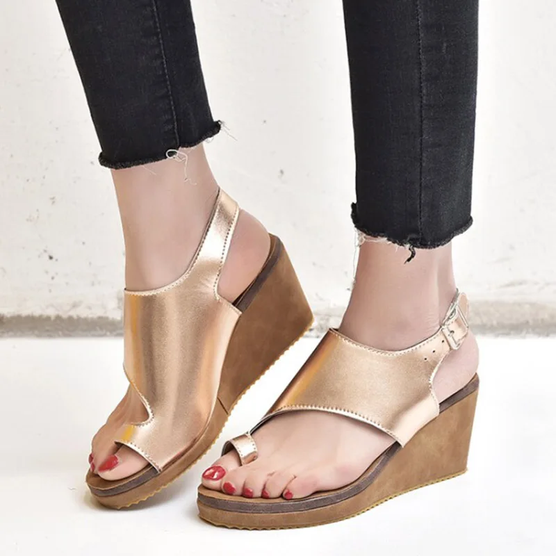 

Plus Size Gladiator Sandals 2019 High Heels Wedges Sandal Woman Shoes Platform sandalias mujer flip flops zapatos mujer 7508