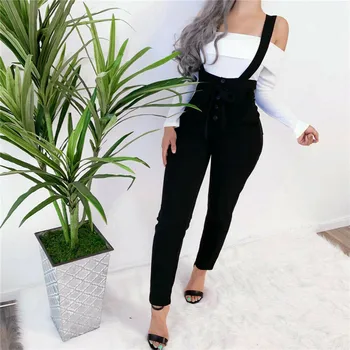 

Fashion Overalls For Women Loose Sleeveless Sling Jumpsuit Bib Dungarees Ladies Suspender High Waist Pencil Pants Playsuit S-XL