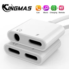 2 в 1 3,5 мм разъем для наушников, аудио конвертер сплиттер наушники Aux штекер зарядное устройство для iPhone XS MAX XR X 7 8 Plus адаптер