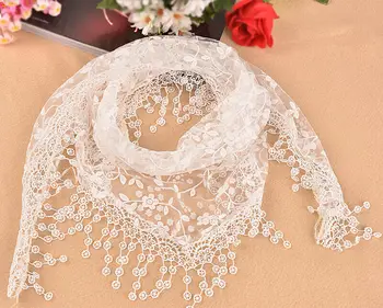 

Womens Lace Sheer Floral Print Triangle Mantilla Wrap Shawl Scarf Scarves Tassel Women Solid Beach Scarf Thin Pashmina Shawls