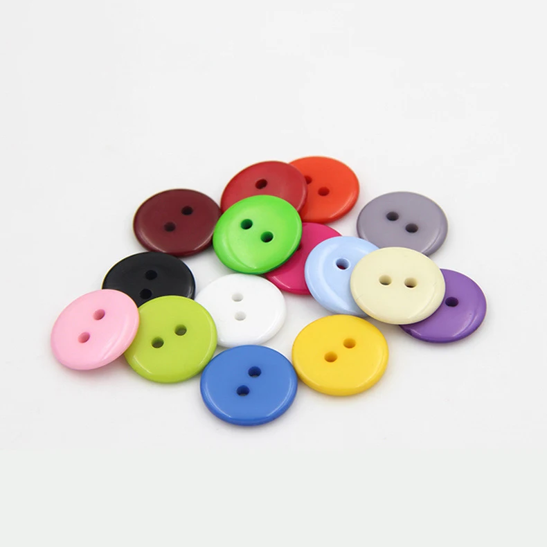 100 PCs 10mm Resin Sewing Buttons Scrapbooking Round 2 Holes Colorful Button For Scrapbooking Apparel Crafts DIY Decoration