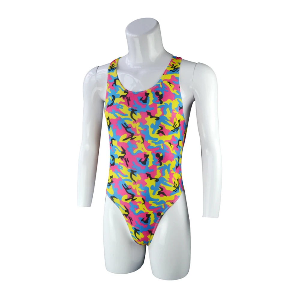 Сексуальное мужское нижнее белье боди с камуфляжным принтом стринги mankini
