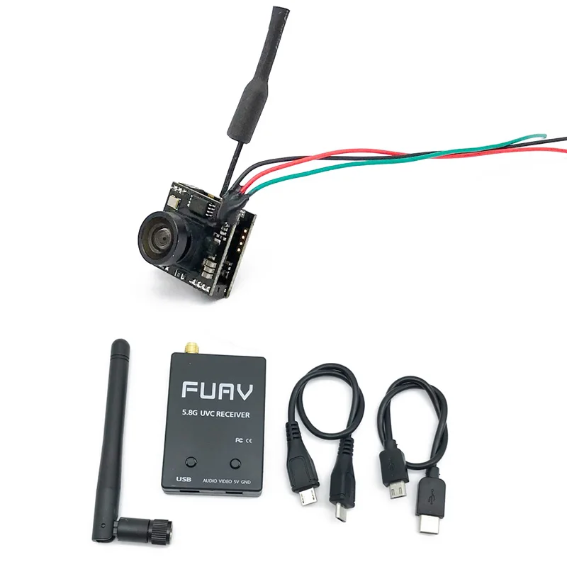 5,8G FPV UVC приемник+ 5,8G 48CH 25/100/200 мВт видеопередатчик 700TVL микро FPV Камера OTG Смартфон ВР для Радиоуправляемый fpv-дрон для автомобиля - Цвет: Receiver VTX camera