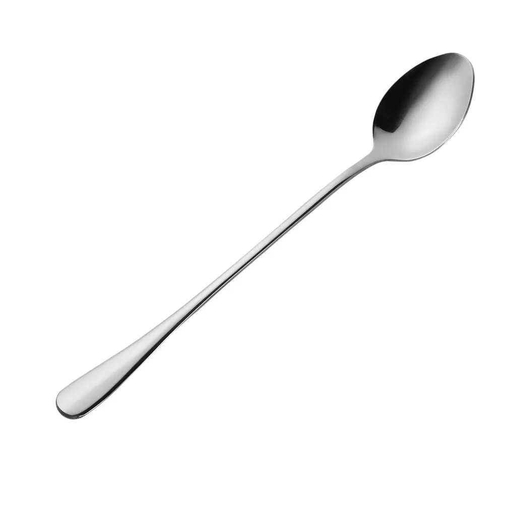 1pc Stainless Steel Long Handle Ice Cream Tea Coffee Dessert Spoons