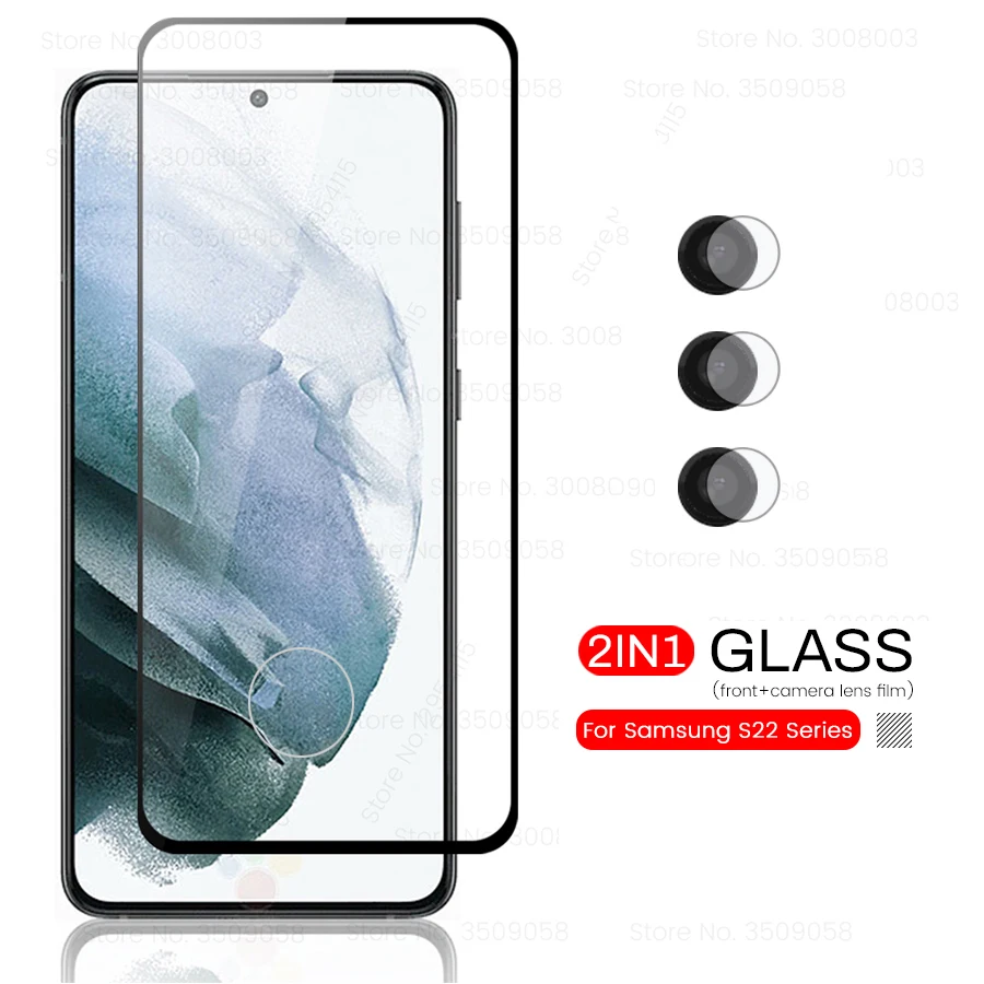Изогнутое закаленное стекло 1To2 9D для Samsung Galaxy S22 Ultra защитные пленки камеры Sumsung S 22
