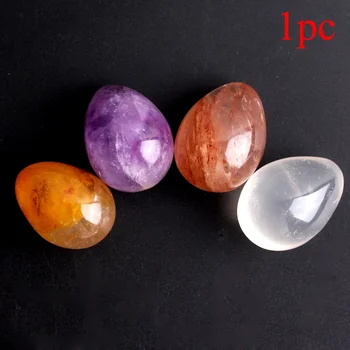 

1PC Natural Mini Hematoid Crystal Egg Magic Multi-inclusions Polished Amethyst Healing Stone Rose Quartz Egg Gift Decor