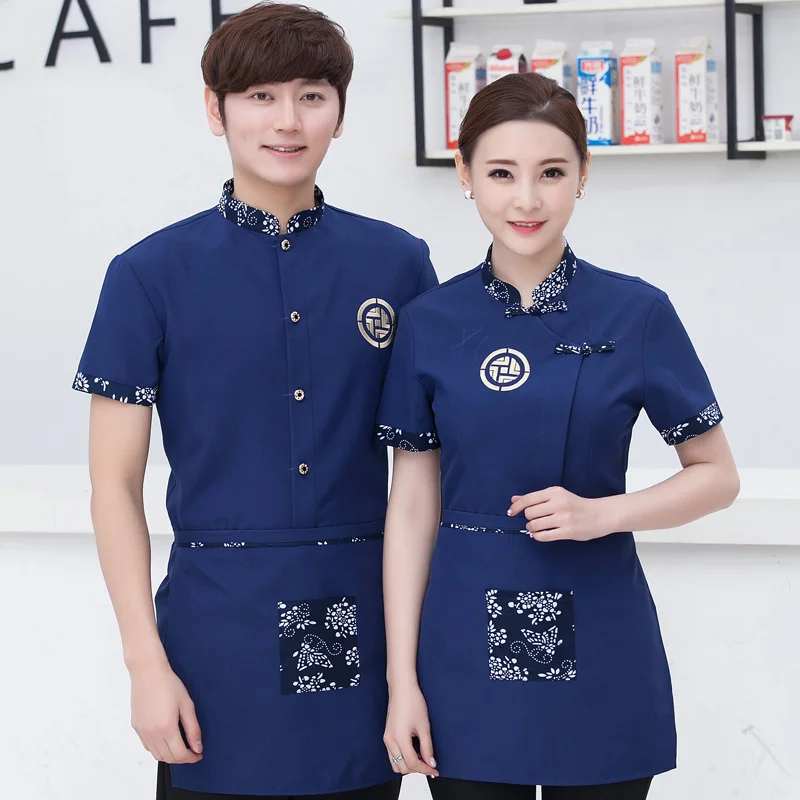 Summer Uniforms Western Restaurant Waiter Work Wear Short Sleeved