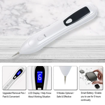 

Portable Spot Remover Pen USB Rechargeable Skin Tag Tattoo Removal Tool Kit With 6 Modes Mole Eraser Beauty Tools for beauty
