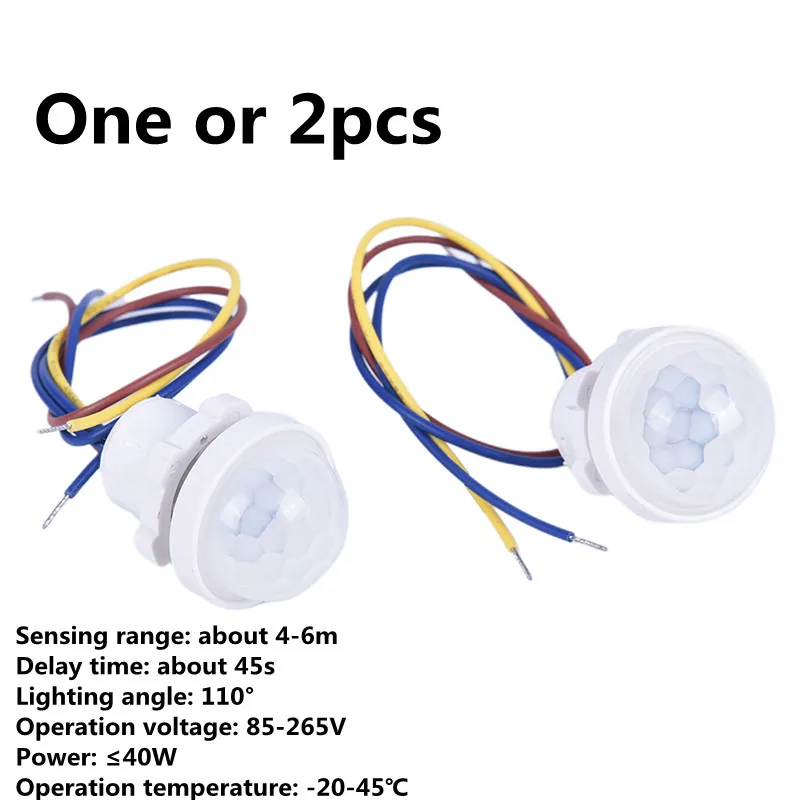 1/2PCS Home Indoor Outdoor Infrared Light Motion Sensor Time Delay Home Lighting  Switch Led Sensitive Night Lamp