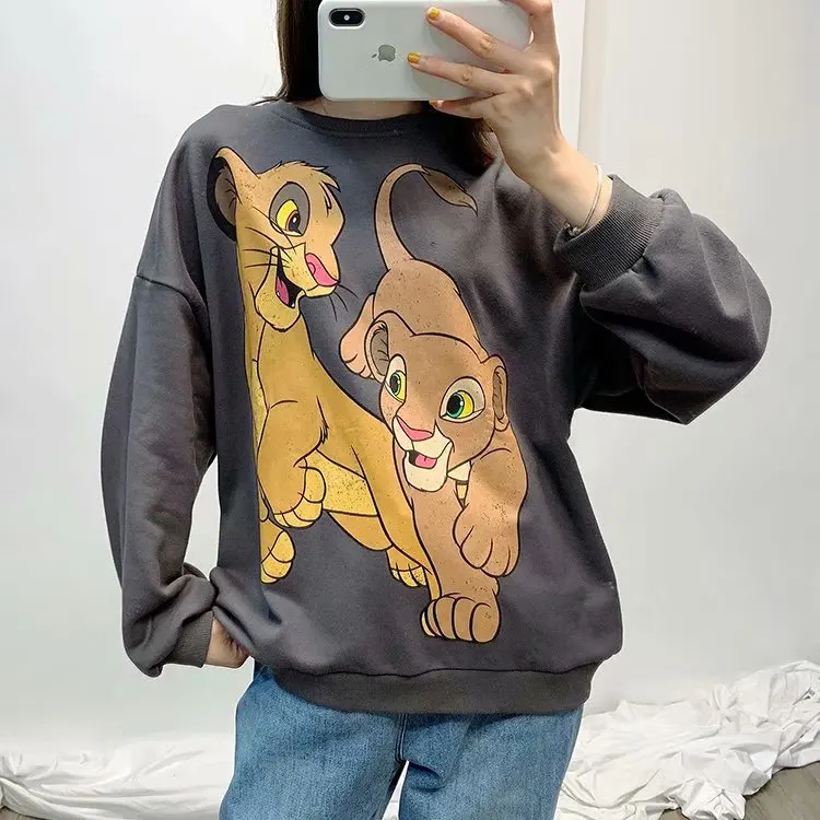 I2u Женский трикотажный хлопчатобумажный пуловер Одежда лев Король simba картонная