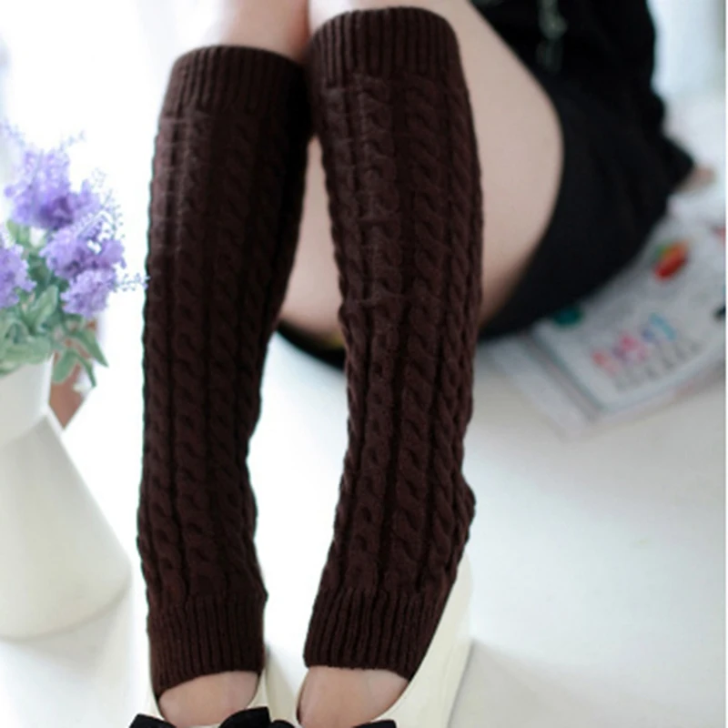 Avital Long Winter Warm Leg Warmers Warm Soft Wool Knitted Over Knee High Socks 