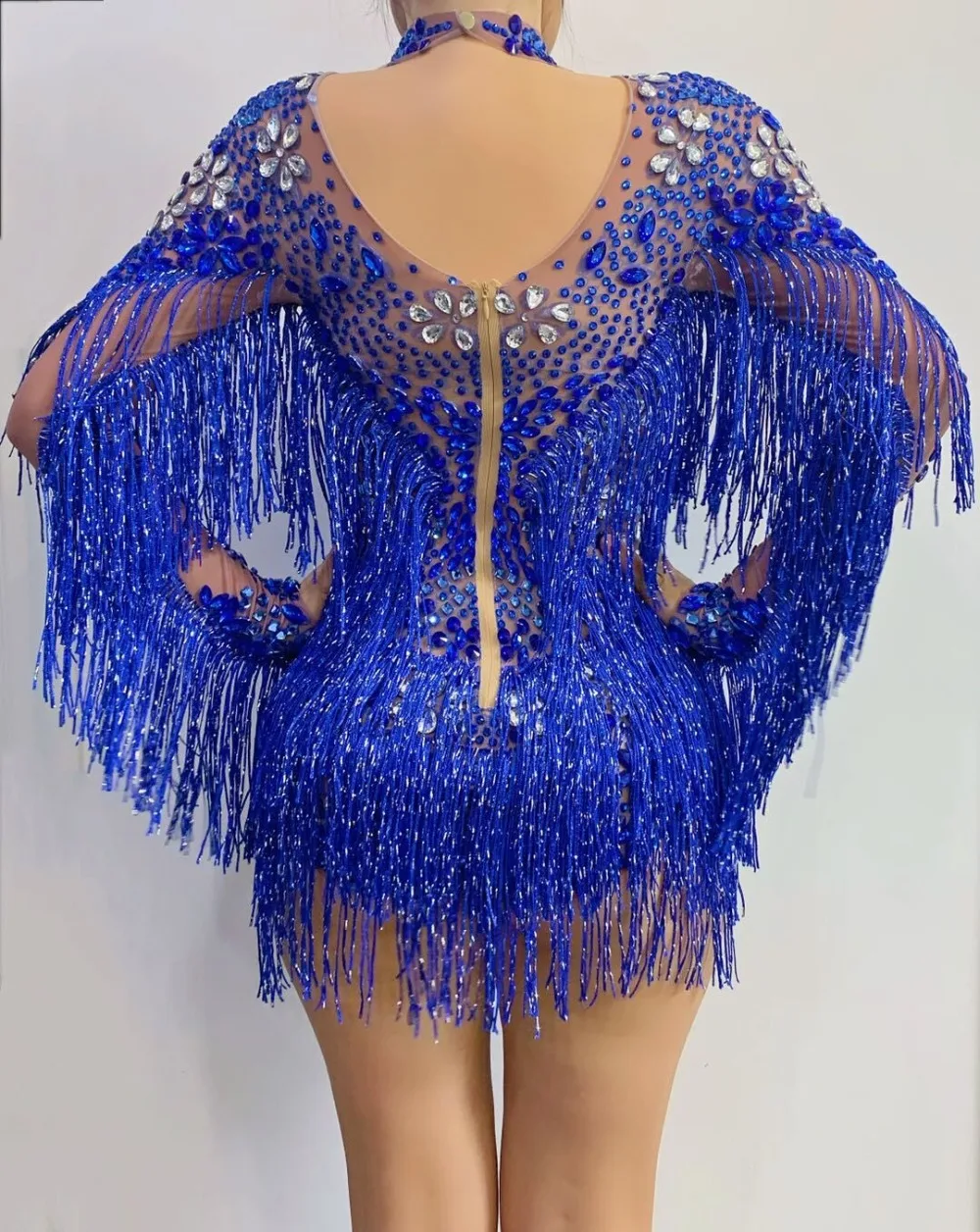 KP45 Dance Costume Transparent Fringe Bodysuits ( 4 Colors ...