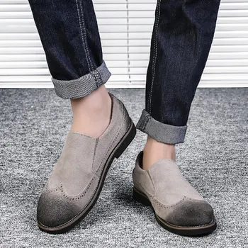 

Bullock men's British New shoes low-bottom suede shoes comfortable no shoes end of tendon men's shoes