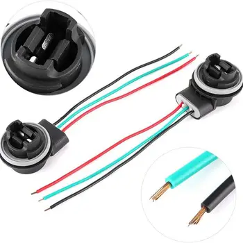 

2Pcs 3157B Bulb Socket Lamp Holder Adapter Base Connector For Brake Lights Harness Modified Led Conversion Line