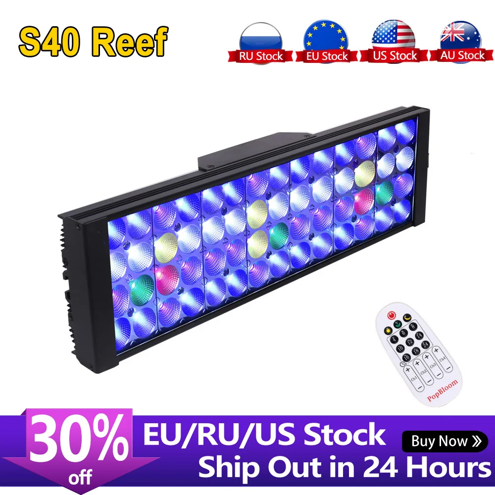 Shannon40 Led Marine Aquarium Light Reef Aquarium Led Lighting Lamp Aquarium Lighting Reef Coral Saltwater Led for 60cm 24