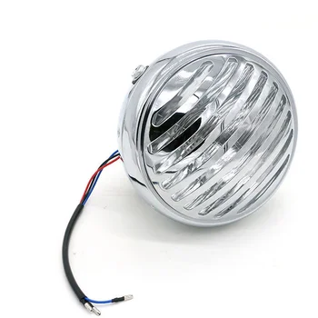 

Retro Vintage Side Mount Grill Chrome Headlight Lamp Cafe Racer Choppers Custom