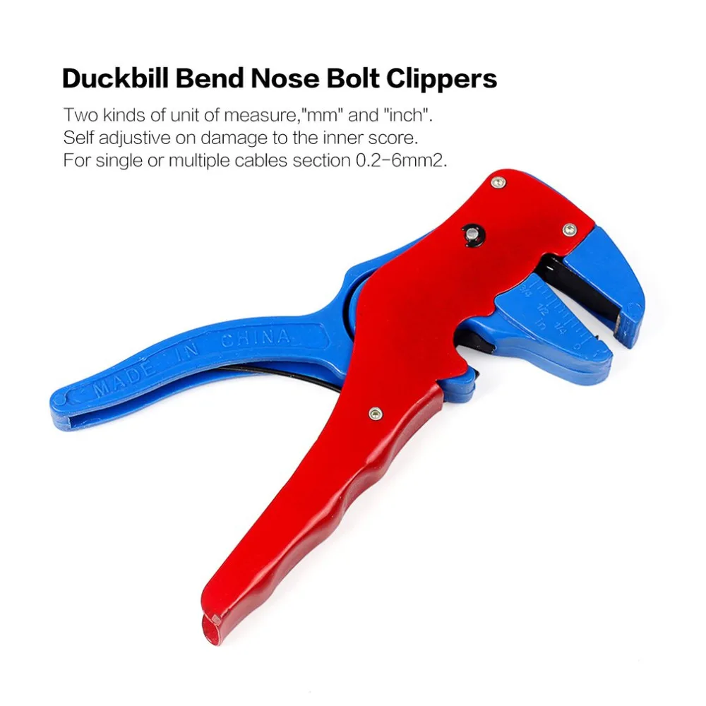 0.2-6 Square MM Adjustable Automatic Cable Wire Stripper With Cutter Duckbill Bend Nose Bolt Clippers Wire Stripping Tool