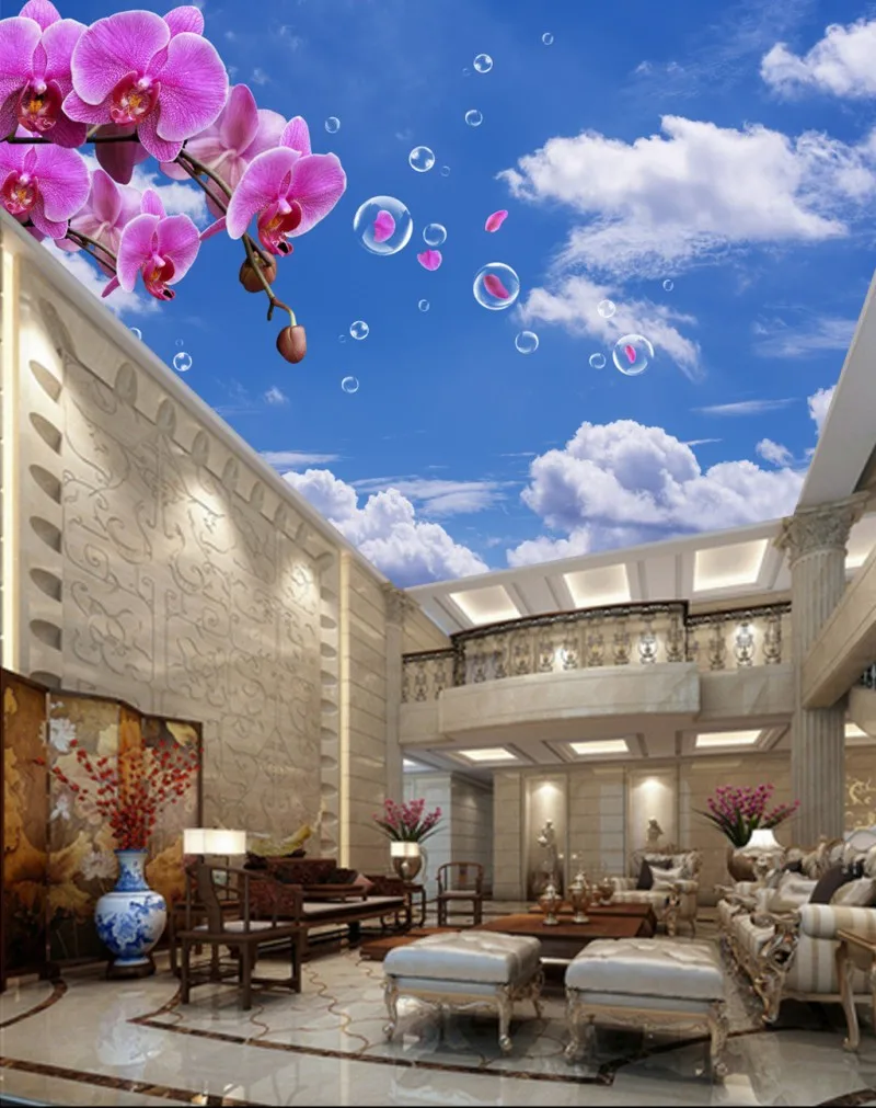 Потолочная декоративная роспись стен для гостиной спальни Фэнтези Орхидея