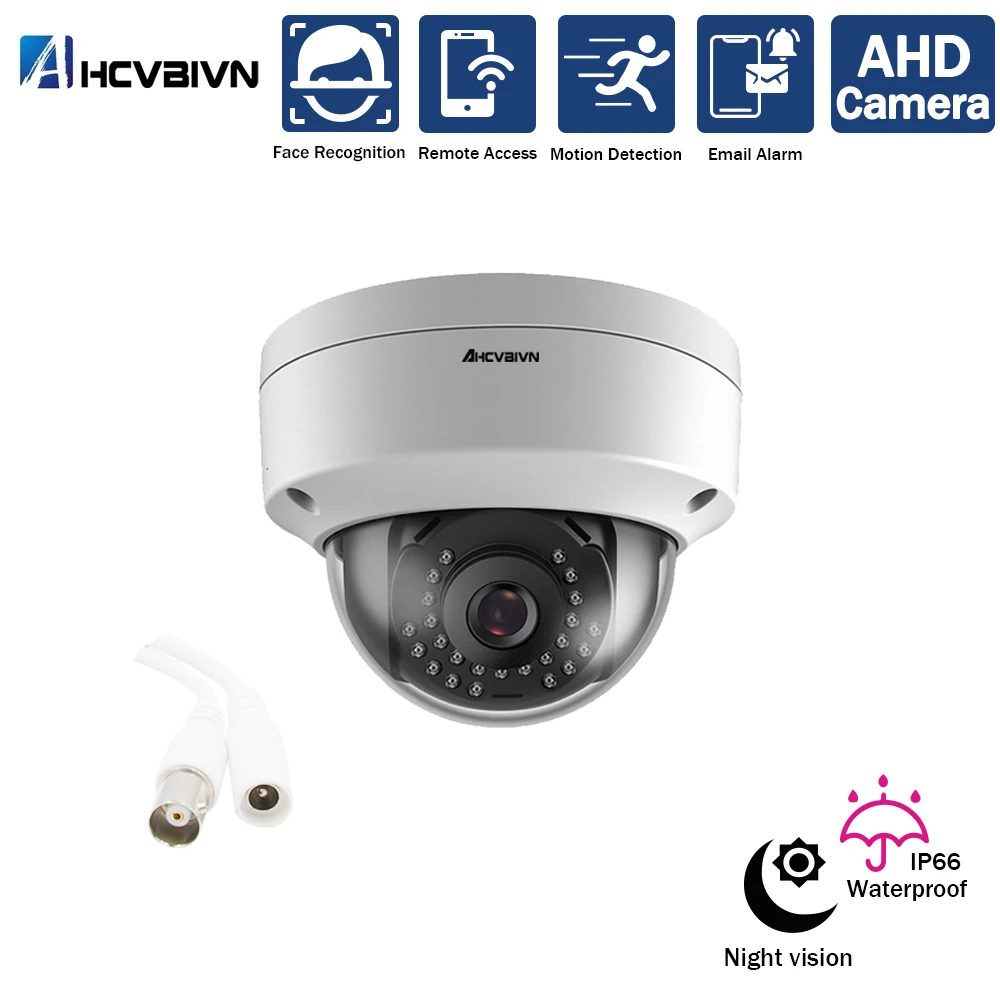 

H.265 5MP Surveillance CCTV Camera Waterproof Vandalproof 5MP HD Camera Face & Motion Detection IR Night Vision Dome AHD Camera