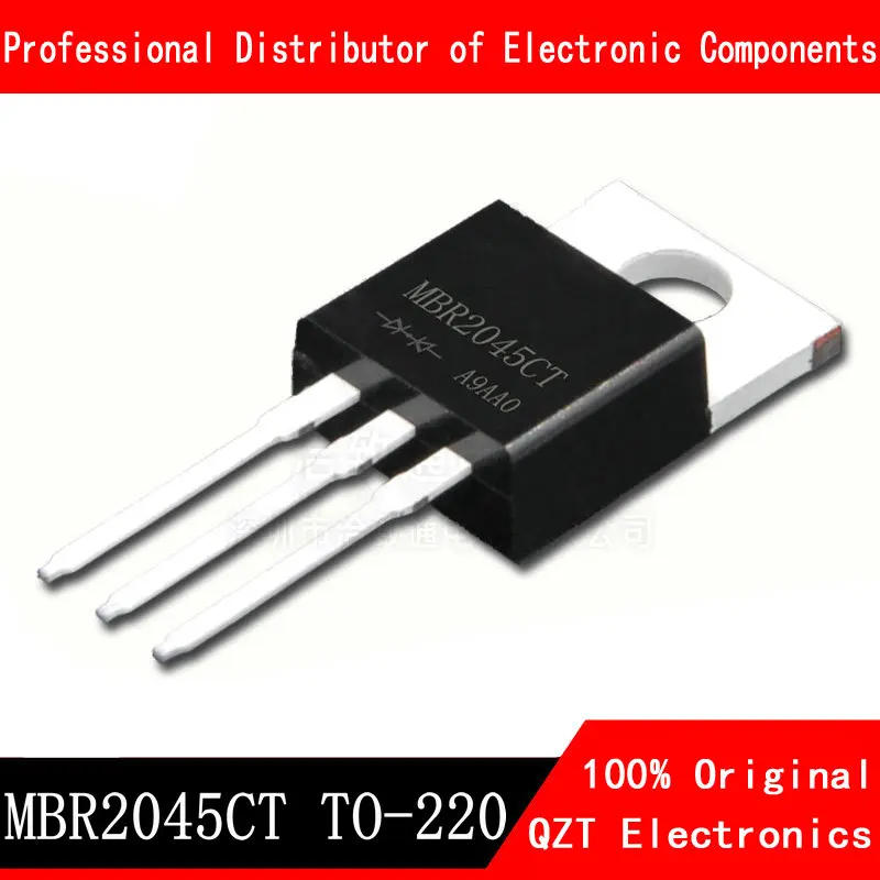 10pcs/lot MBR2045CT MBR2045 20A 45V Schottky diode T0-220 original authentic TO-220 In Stock