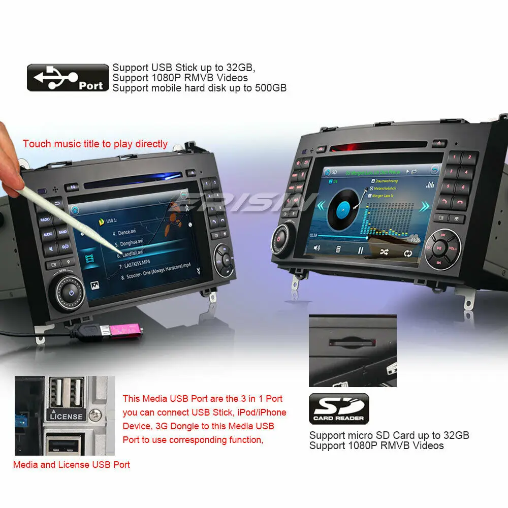 Erisin 7270 DAB + Автомобильное Стерео DVD Авторадио GPS Canbus RDS USB Bluetooth для Mercedes Benz A/B Class Sprinter