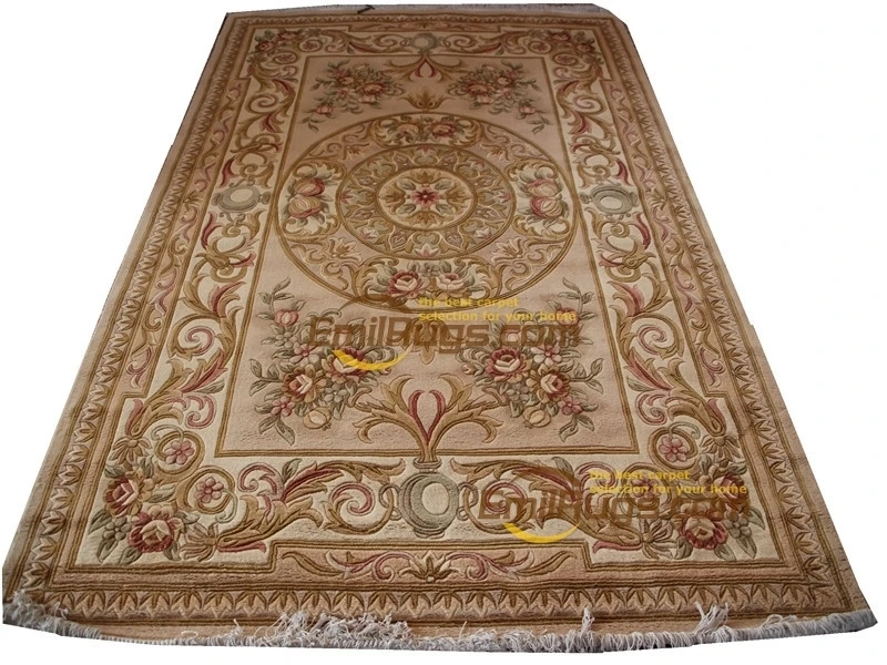 rose carpet for living room french About-knotted Thick Plush Savonnerie 6.4' X 9.51' lx1618 129 gc85savyg28