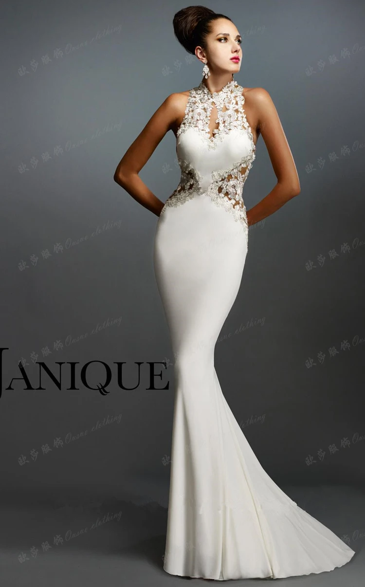 Robe de soiree courte новое сари сексуальное платье невесты с открытой спиной белая аппликация из кружева русалка вечернее платье для матери невесты