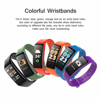 

Smart Bracelet Color Screen Blood Pressure Waterproof Fitness Tracker Heart Rate Monitor Smart Band for Android IOS