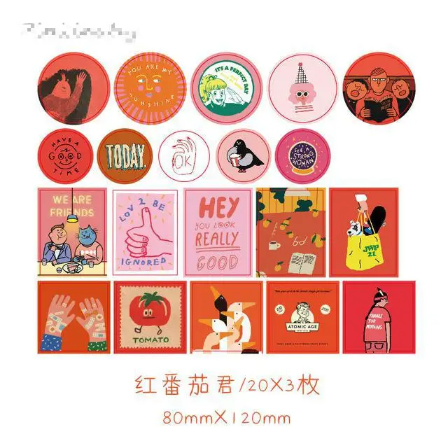 Креативные канцелярские наклейки винтажный штамп этикетка туристические наклейки украшения Скрапбукинг ежедневник, альбомы Bullet Journal - Цвет: Красный