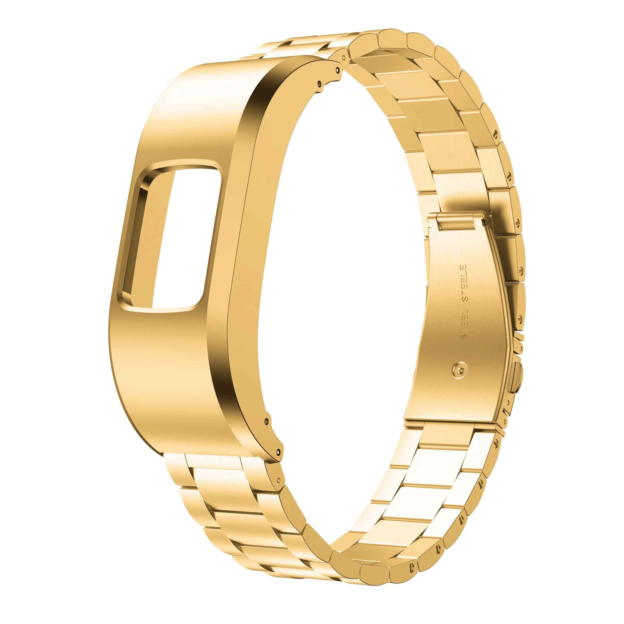 Металлический ремешок для Garmin Vivofit 4 ремешок для часов из нержавеющей стали три звенья браслет сменный ремешок для Garmin Vivofit 4 аксессуары для часов - Цвет ремешка: GOLD
