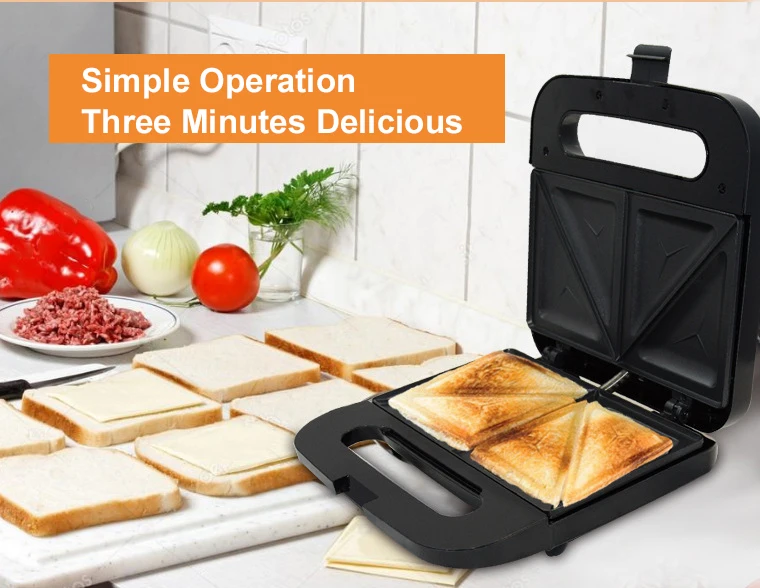 Многофункциональная полностью автоматическая электрическая сэндвичница, мини гриль для хлеба из нержавеющей стали, черная домашняя машина для завтрака