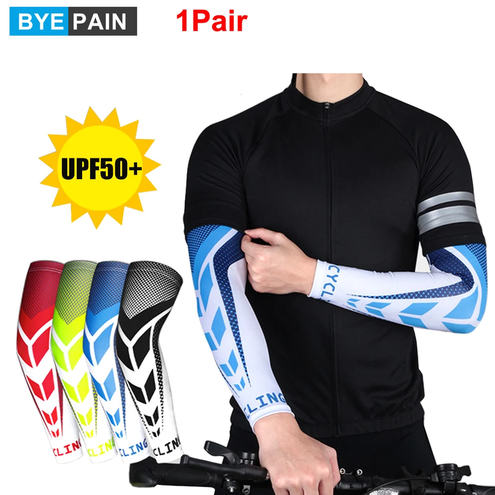 

1Pair Arm Sleeves Unisex Summer Cooling UV Protection Anti-slip Arm Cover Sports Tattoo Cover for Driving Golf Fishing