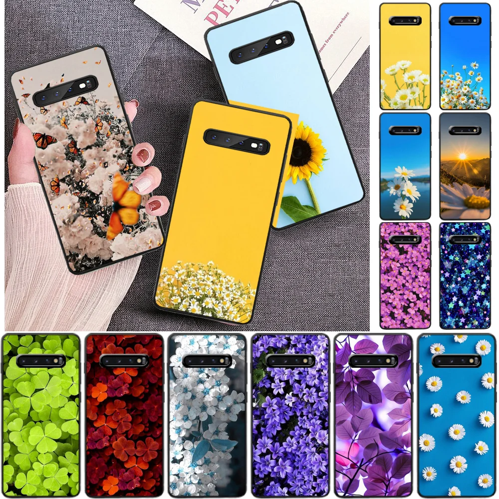 

OFFeier Floral Chrysanthemum Phone Case Cover for Samsung S9 plus S5 S6 edge plus S7 edge S8 plus S10 E S10 plus