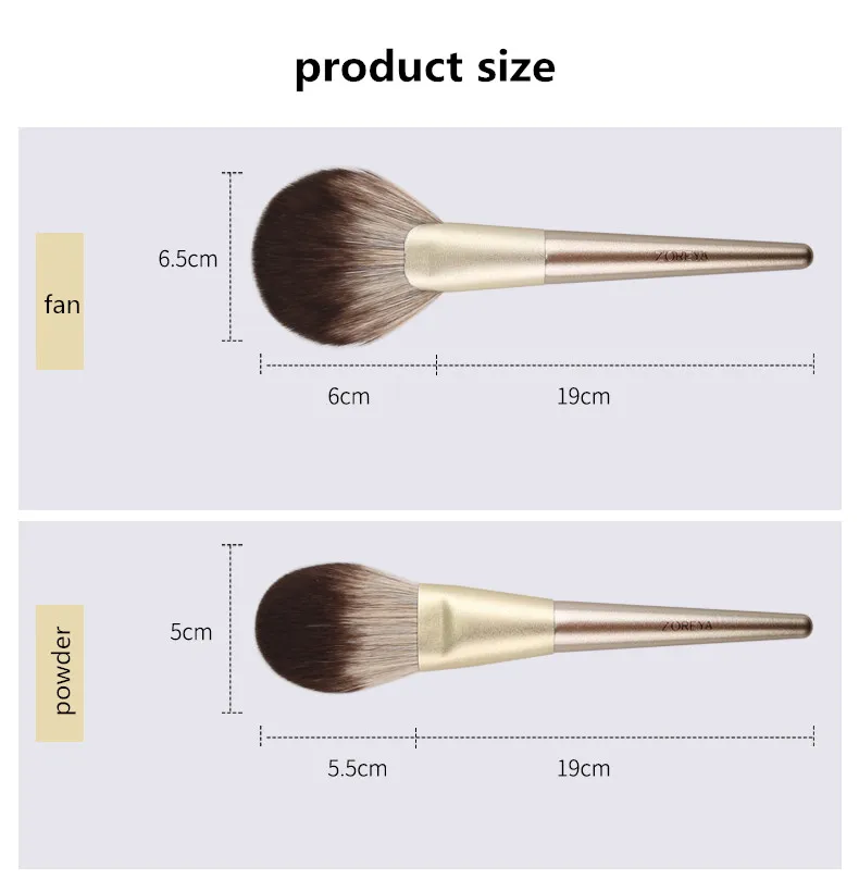 ZOREYA Make up Brush Set Luxurious Makeup Brushes Natual Hair Face and Eye Brushes With High Quality Zipper Bag