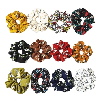 

10/12Packfloral Print Hair Scrunchies Multicolor Hair Band Ties Bobbles Scrunchy Scrunches Hair Band Accessories&Ponytail Holder