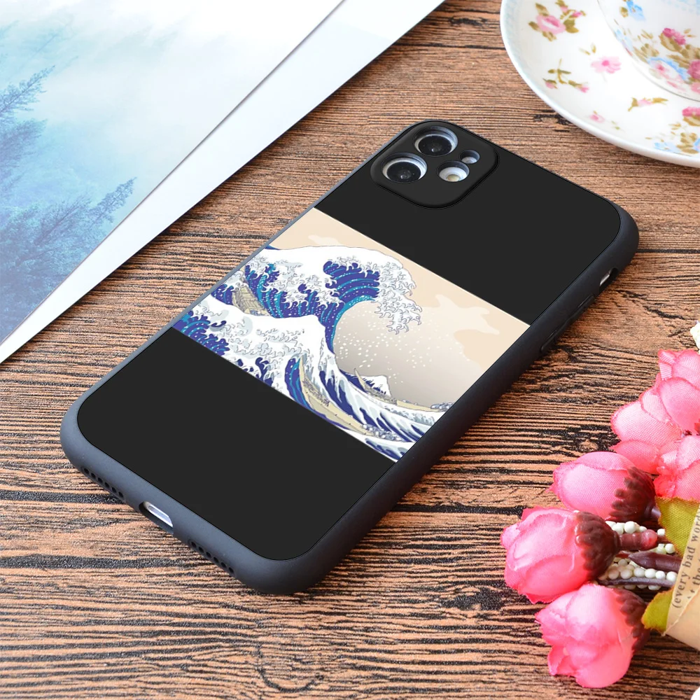 

For iPhone The Great Wave Off Kanagawa Hokusai Print Soft Matt Apple iPhone Case