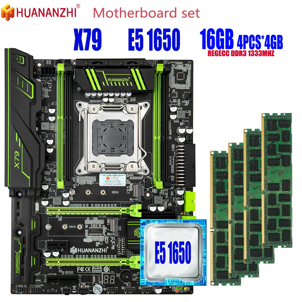 Материнская плата HUANANZHI X79 LGA2011 combos E5 1650 C2 4 шт. x ГБ = 16 Гб 10600R 1333 МГц PCI E NVME M.2 SSD USB3.0