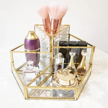 

Clear Makeup Organizer Tray 5 Space Cosmetic Display Case Storage Box for Lipstick,Makeup Brushes and Skin Care Cosmetics