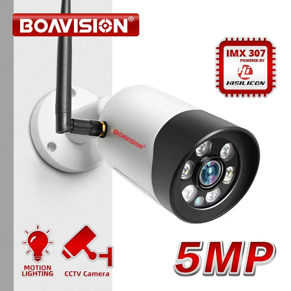 Câmera de Segurança Slot para Cartão ip sem Fio ao ar Wifi Câmera Livre Onvif Cor Cheia Visão Noturna Cctv Bala tf App Camhi hd 1080 p 5mp