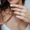 ROXI Simple fino 925 anillos de plata esterlina para mujeres Anti-alergia suave par anillos de boda en forma de V suave Slim anillos de nudillo ► Foto 2/6