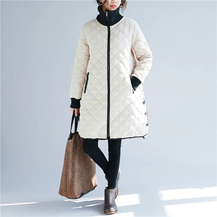 Новая весенняя женская парка Теплая куртка осенне-зимняя женская одежда хлопковое пальто с стоячим воротником Верхняя одежда XA76