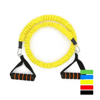 

Newest Spring Pull Rope Cable Bar Elastic String Foam Handle Fitness Equipment High Quality