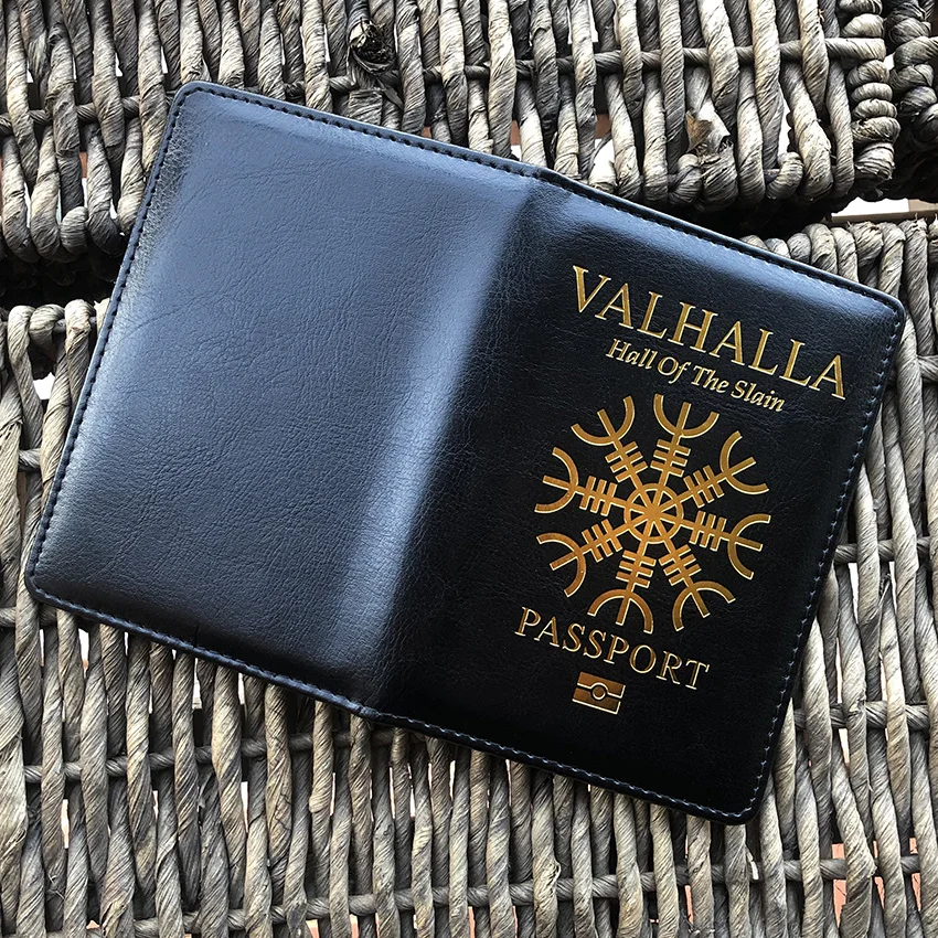 Чехол для паспорта Vikings Valhalla шлем ужаса Aegishjalmur держатель подарок Него Обложка